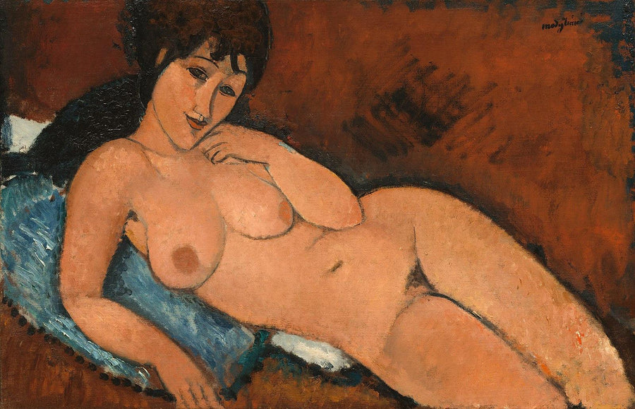 Nu sur un coussin bleu (1917) | MonOeuvred'art.com 90x120cm