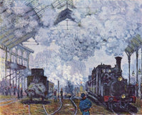 Gare Saint-Lazare, l'arrivée d'un train (1877) | MonOeuvred'art.com 90x120cm