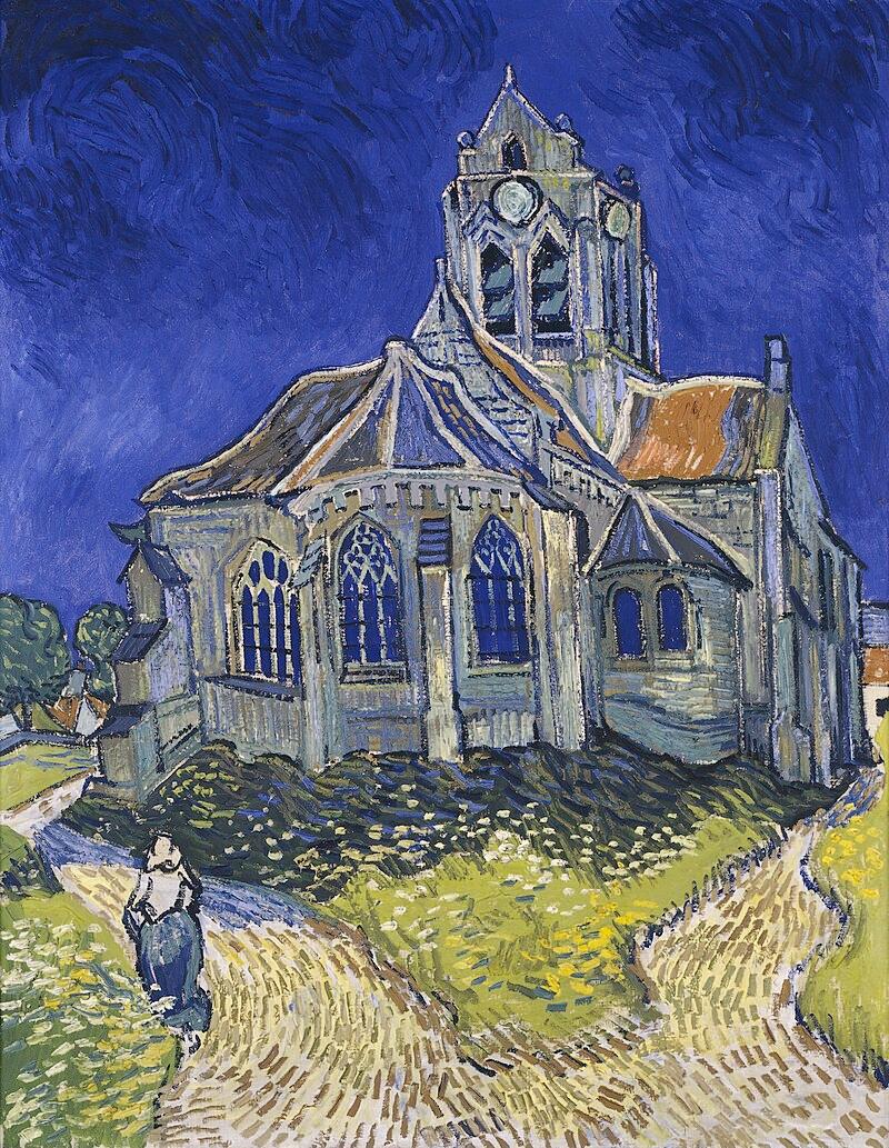 L'église d'Auvers-sur-Oise, vue du chevet (1890) | MonOeuvred'art.com 90x120cm