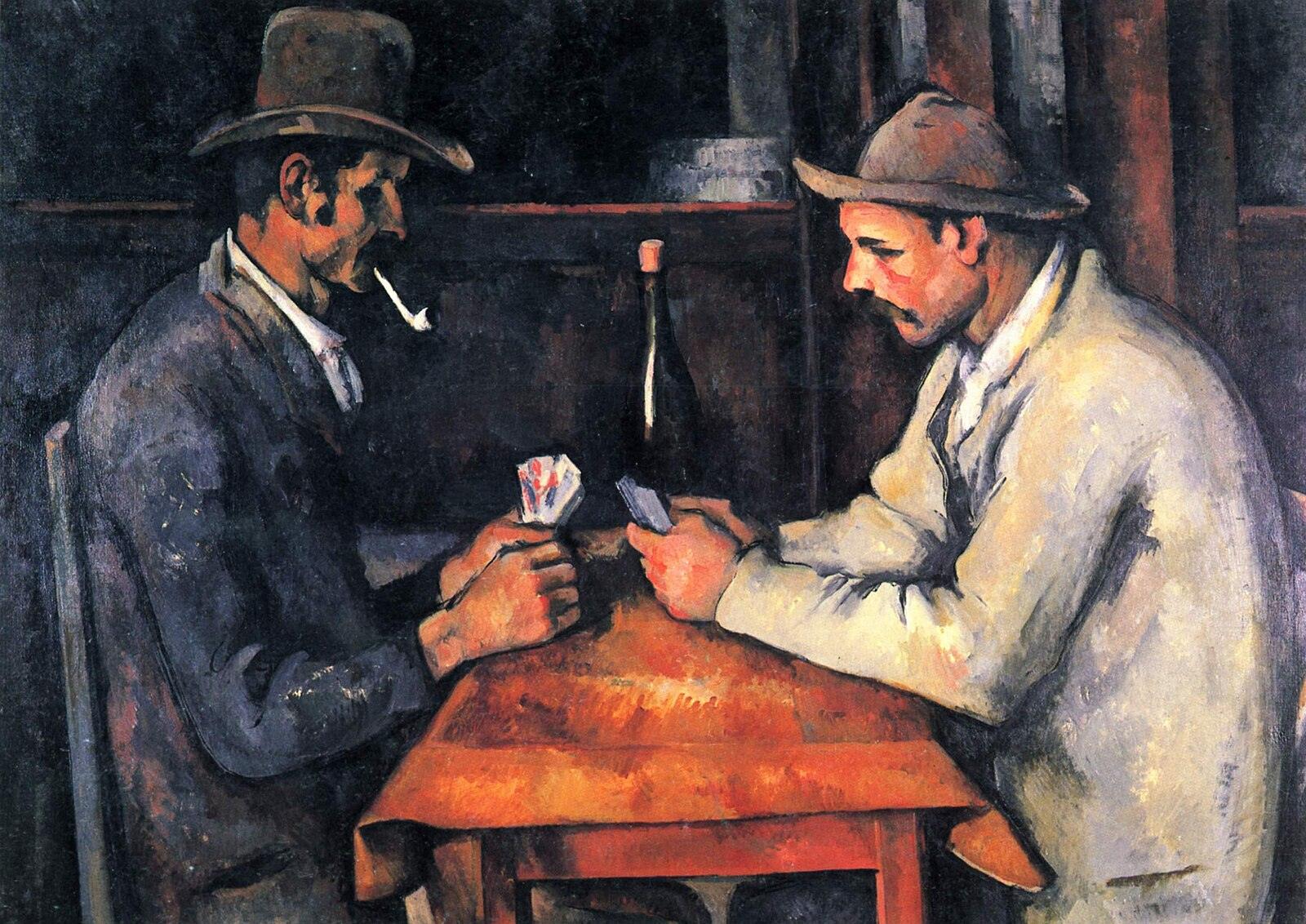 Les Joueurs de cartes à deux (1890-1892) | MonOeuvred'art.com 90x120cm
